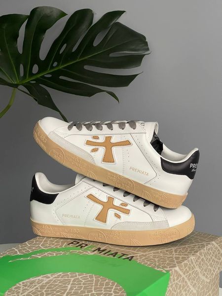 Premiata Steven White Black Beige 1831 фото