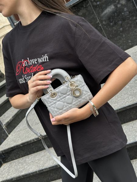 Сумка Dior Lady D-Joy Micro Bag Grey 99921 фото