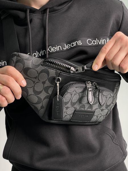 Бананка Coach Track Belt Bag Grey 77132 фото