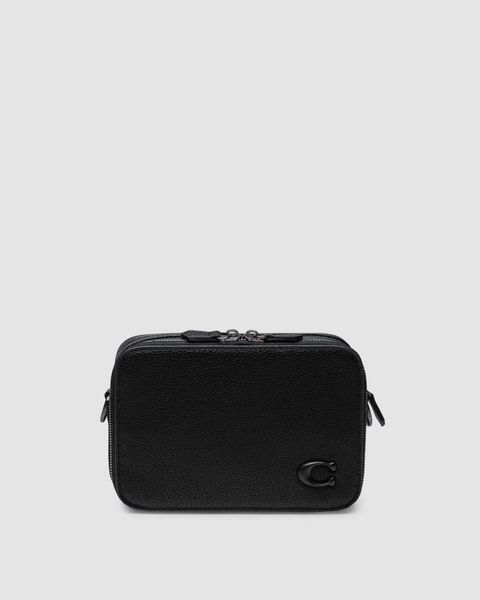 Coach Charter Crossbody Bag 19 in Pebble Leather Total Black 77278 фото
