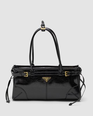 Prada Medium Leather Handbag Black 99630 фото