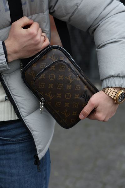 Louis Vuitton Avenue Slingbag Monogram Macassar Canvas Brown 77269 фото
