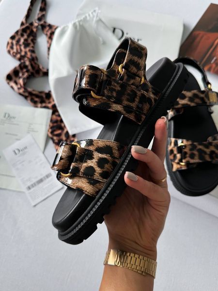 Женские босоножки Dior &ldquo;Leopard Black&rdquo; d039 фото