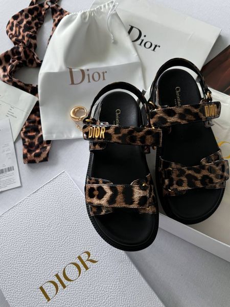 Женские босоножки Dior &ldquo;Leopard Black&rdquo; d039 фото