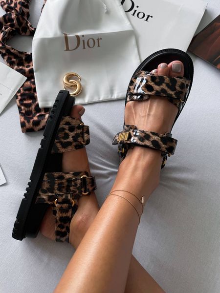 Женские босоножки Dior &ldquo;Leopard Black&rdquo; d039 фото