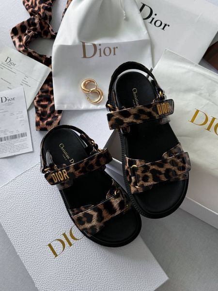 Женские босоножки Dior &ldquo;Leopard Black&rdquo; d039 фото