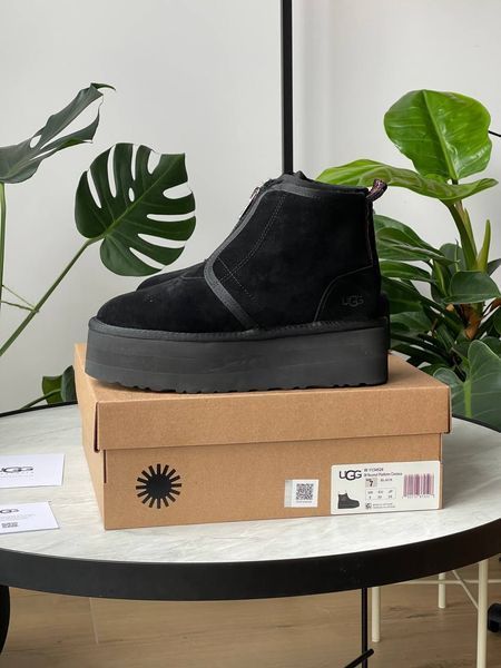 UGG Neumel Platform Zip Slipper Black 1427 фото