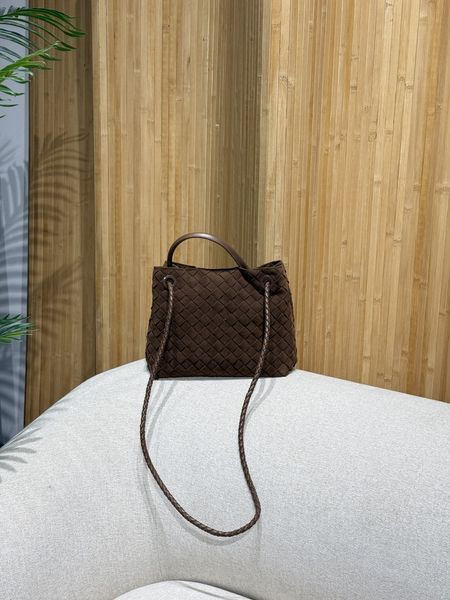 Bottega Veneta Small Andiamo Suede Amber