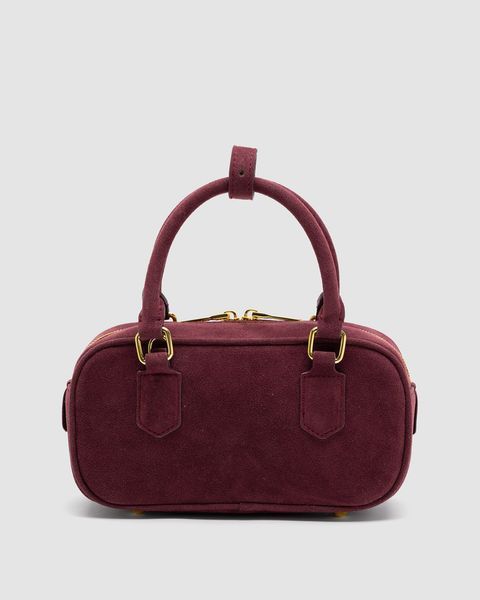 Miu Miu Arcadie Suede Bag Burgundy 99619 фото