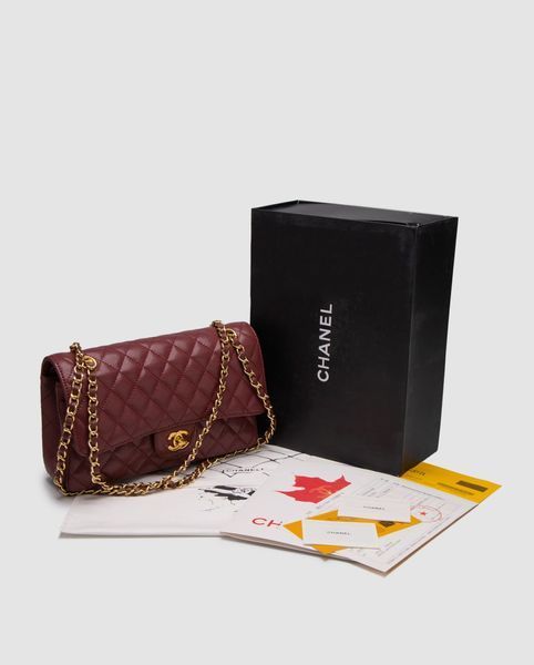 Chanel Classic 2.55 Medium Double Flap in Burgundy/Gold
