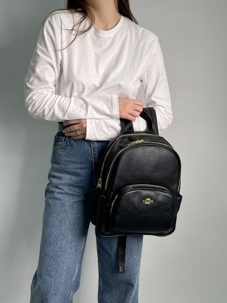 Рюкзак Coach Mini Court Black Pebbled Leather Shoulder Backpack Bag 99200 фото