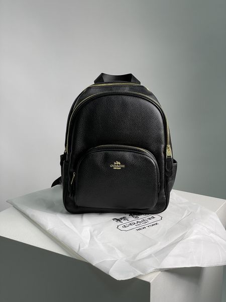 Рюкзак Coach Mini Court Black Pebbled Leather Shoulder Backpack Bag 99200 фото