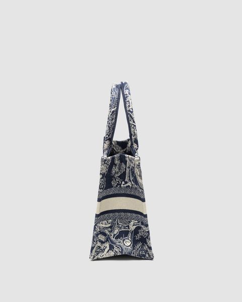Dior Small Book Tote Blue and White Toile de Jouy Reverse Embroidery