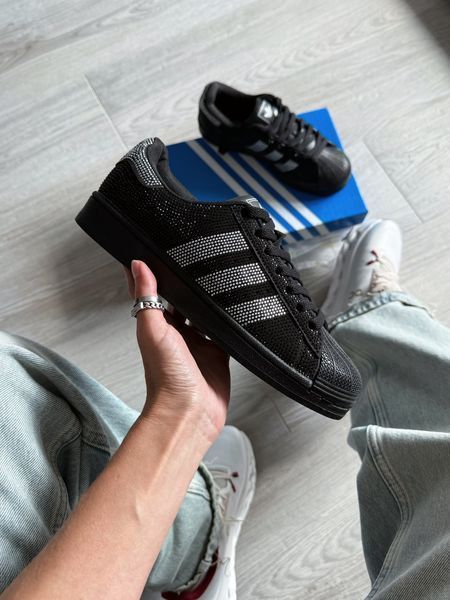 Кросівки Adidas Superstar II 'Rhinestone' Black Silver Metallic 4200 фото