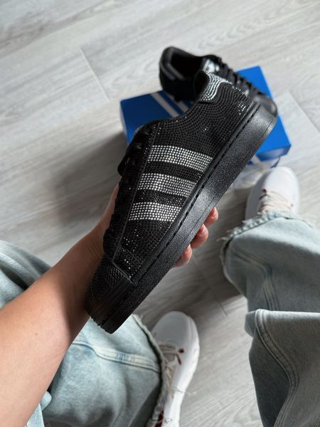 Кросівки Adidas Superstar II 'Rhinestone' Black Silver Metallic 4200 фото