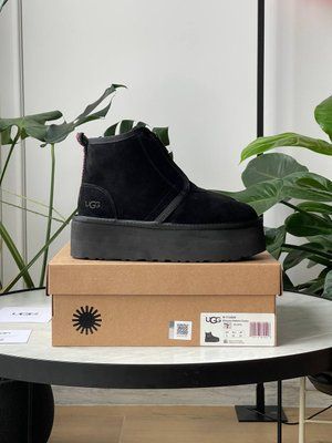 UGG Neumel Platform Zip Slipper Black 1427 фото