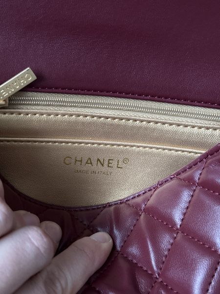 Сумка Chanel Classic 1.55 Small Single Flap in Burgundy/Gold 991203 фото