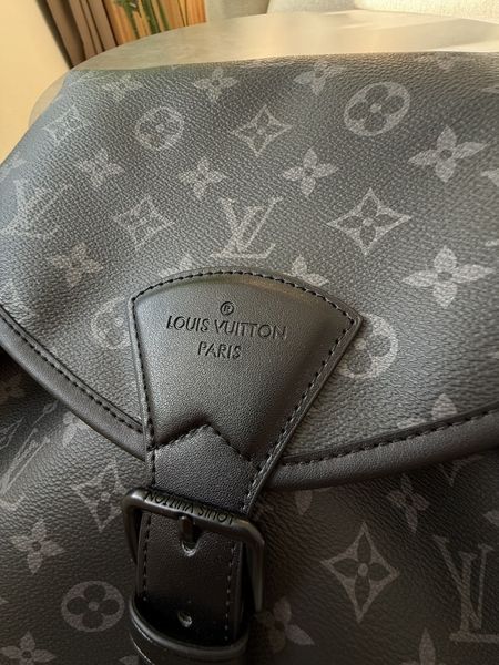 Louis Vuitton Montsouris Backpack Monogram Eclipse Grey 77291 фото