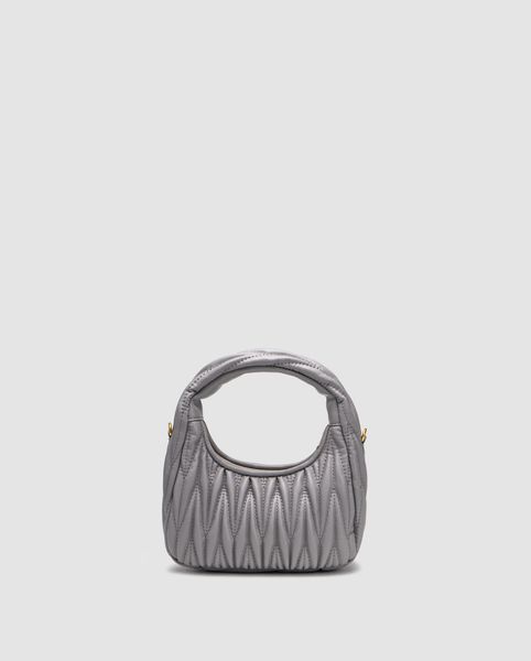 Сумка Miu Miu Wander Matelass&eacute; Nappa Leather Mini Hobo Grey 99895 фото