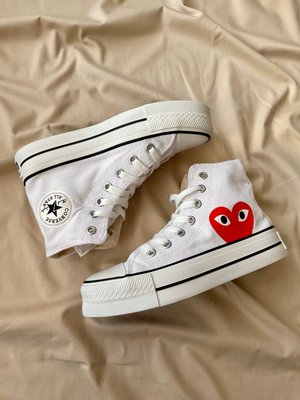 Кеди Comme Des Garçons Play x Converse 'White' 0962 фото