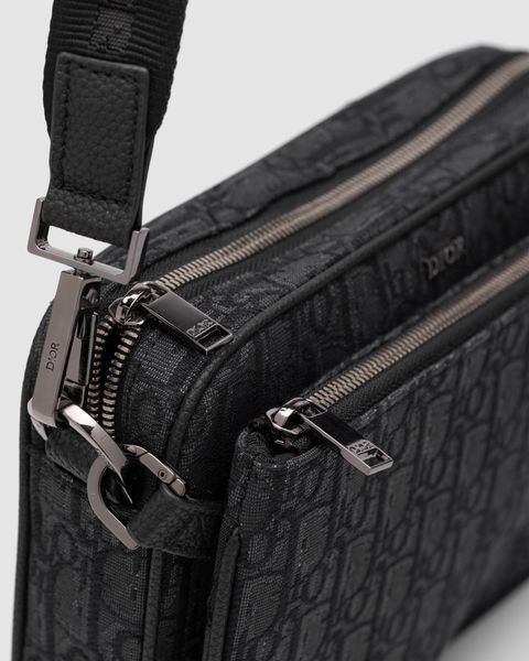 Dior Saddle Triple Pouch Black Oblique Jacquard 77181 фото