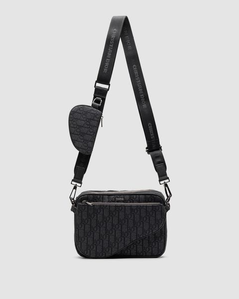 Dior Saddle Triple Pouch Black Oblique Jacquard 77181 фото