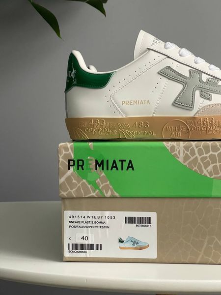 Premiata Steven White Green Grey Beige 1829 фото