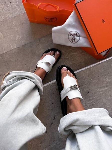 Empire Sandal Herm&egrave;s Blanc White H30 фото
