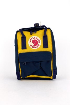 Рюкзак Fjallraven Kanken Mini Warm Yellow Navy Blue 3838 фото