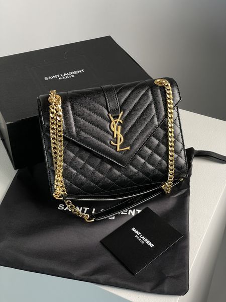 Сумкa Yves Saint Laurent Envelope Medium In Quilted Grain De Poudre Embossed Leather 99154 фото