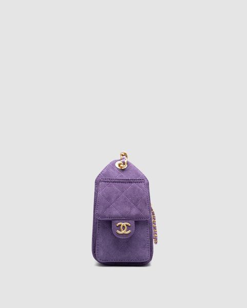 Сумка Chanel 25 Mini Handbag Suede Purple 991207 фото