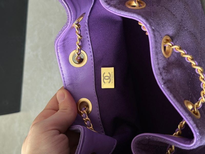 Сумка Chanel 25 Mini Handbag Suede Purple 991207 фото