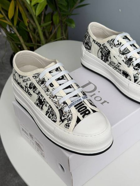 Dior B23 Platform White Black Logo 2067 фото