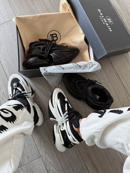 Кросівки Balmain Unicorn Low-Top Black white 03456 фото