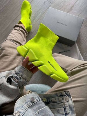 Кросівки Balenciaga Speed 2.0 Fluo Yellow 45042 фото