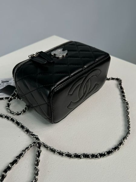 Сумкa Chanel Classic Black Lambskin Pearl Crush Vanity 99367 фото